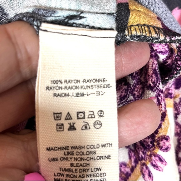 Free People Freshly Squeezed Knit Oversized Blouse Tie Sleeves Button Front XS - Picture 12 of 12